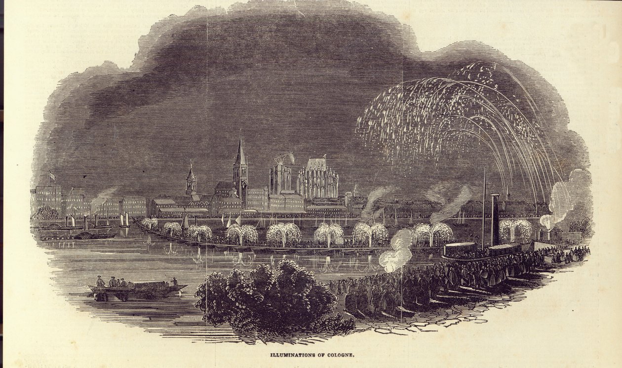 Illuminations of Cologne, 23. august 1845 af English School