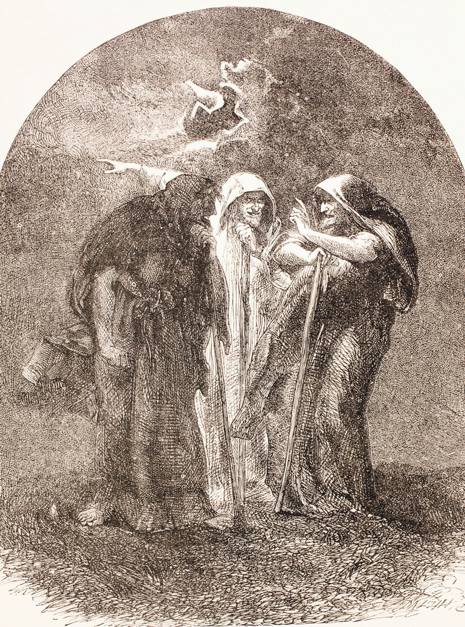 Illustration af heksene fra Macbeth, fra 