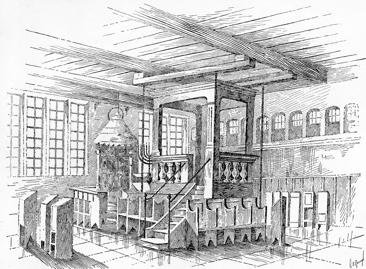 Interiør af en gammel synagoge i Metz, Tyskland af English School
