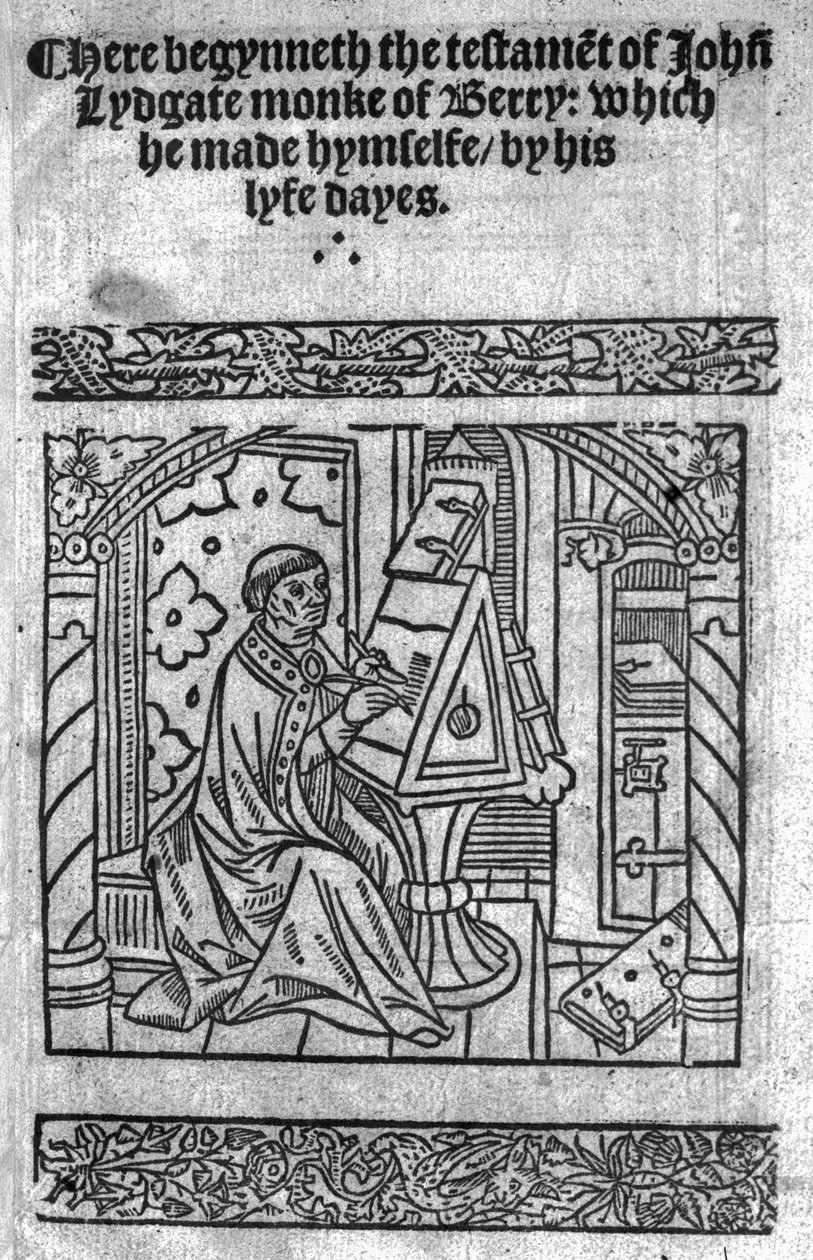 John Lydgate ved sit skrivebord, ca. 1515 af English School