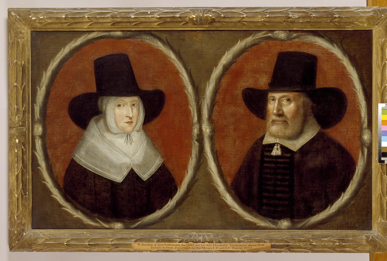 John Tradescant den ældre og hans kone Elizabeth, 1656 af English School