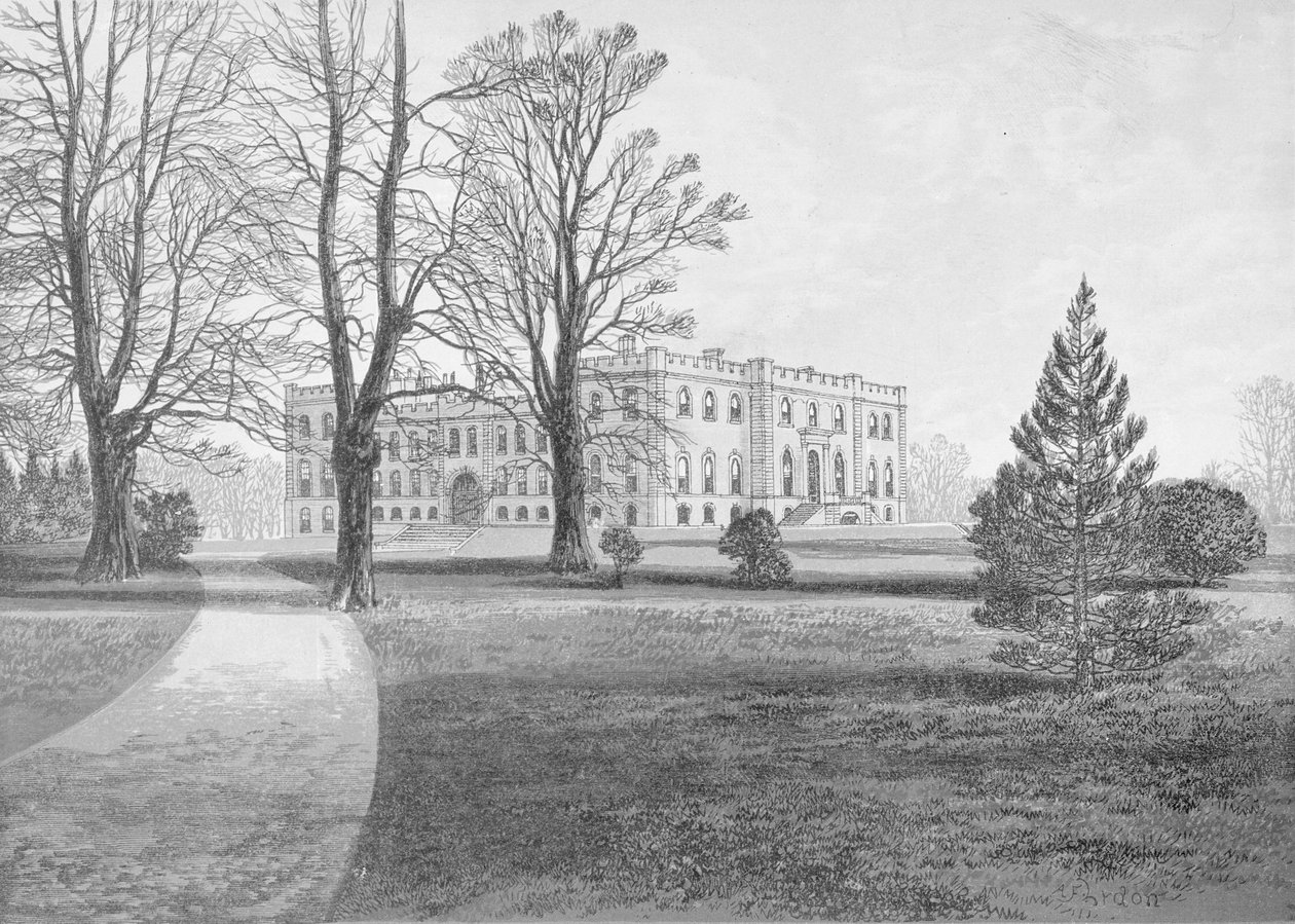 Kimbolton Castle, 1880 af English School