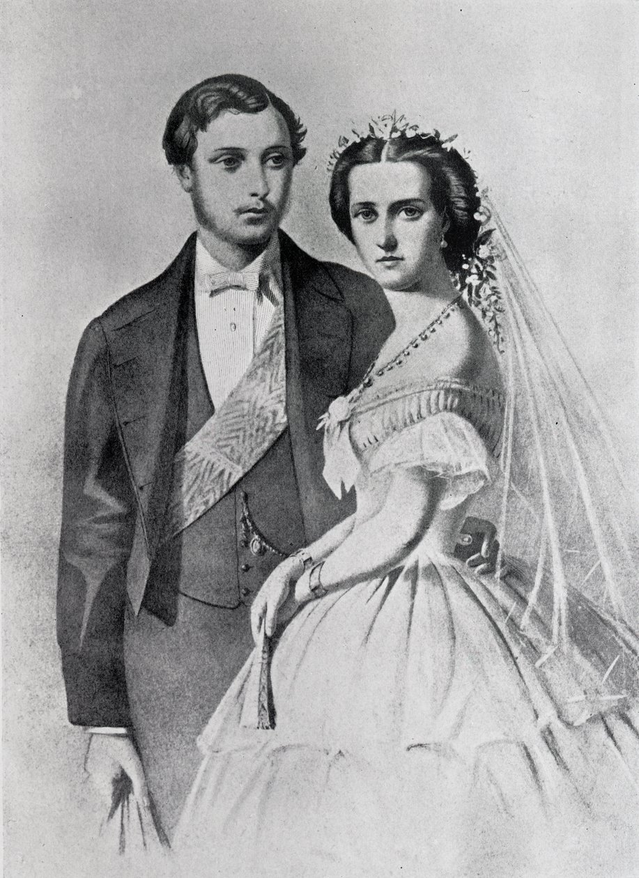 Kong Edward og dronning Alexandra på tidspunktet for deres ægteskab af English School