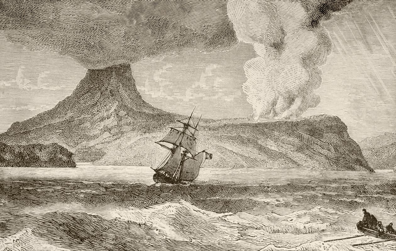 Krakatoa-øen brød ud i august 1883 af English School