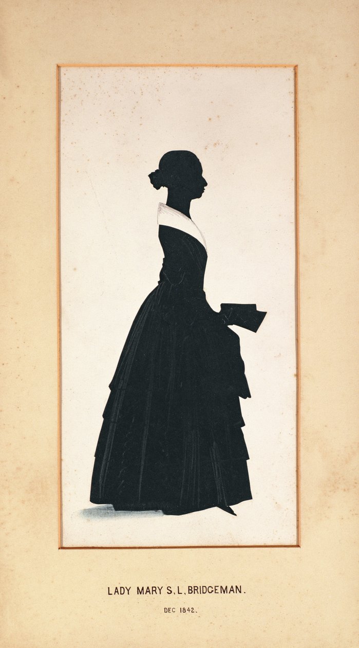 Lady Mary Bridgeman, silhuet af en ukendt kunstner, 1842 (papir) af English School