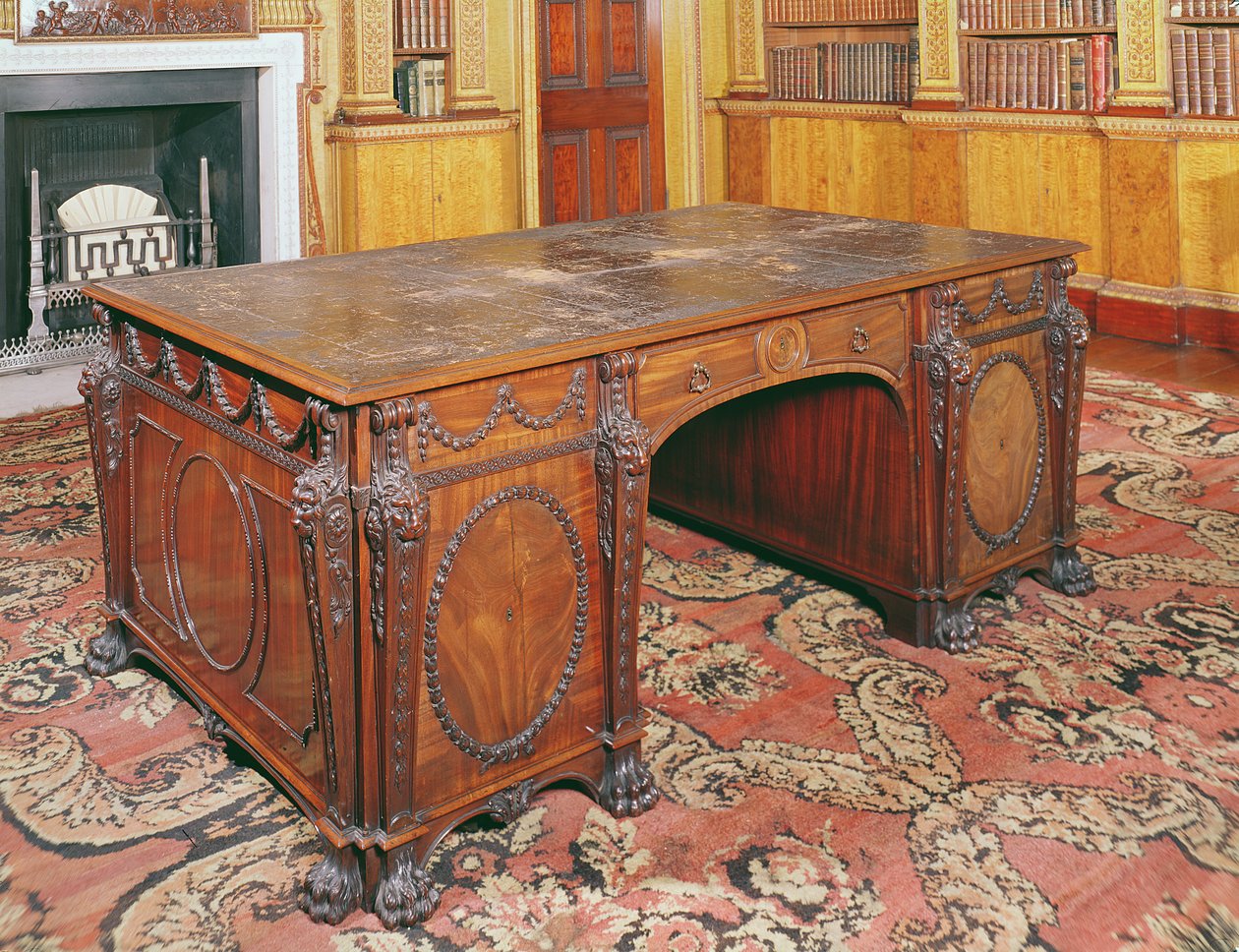 Biblioteksbord leveret af Thomas Chippendale, 1767 af English School
