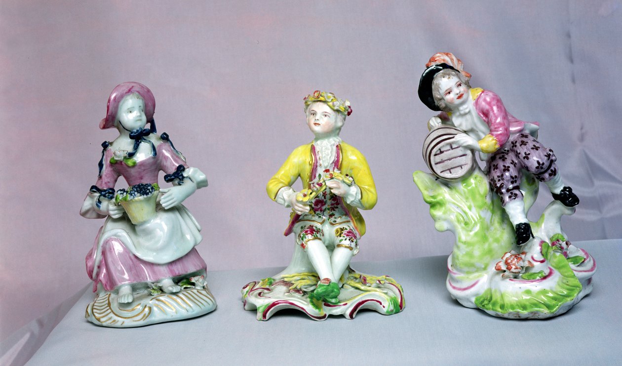 Longton Hall figurer, ca. 1755 (porcelæn) af English School