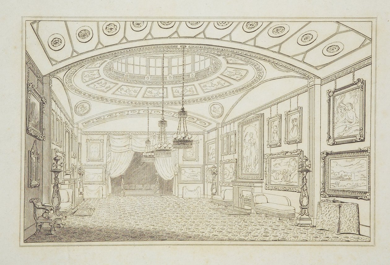 Lord De Tableys British Gallery på Hill Street, 1818 af English School