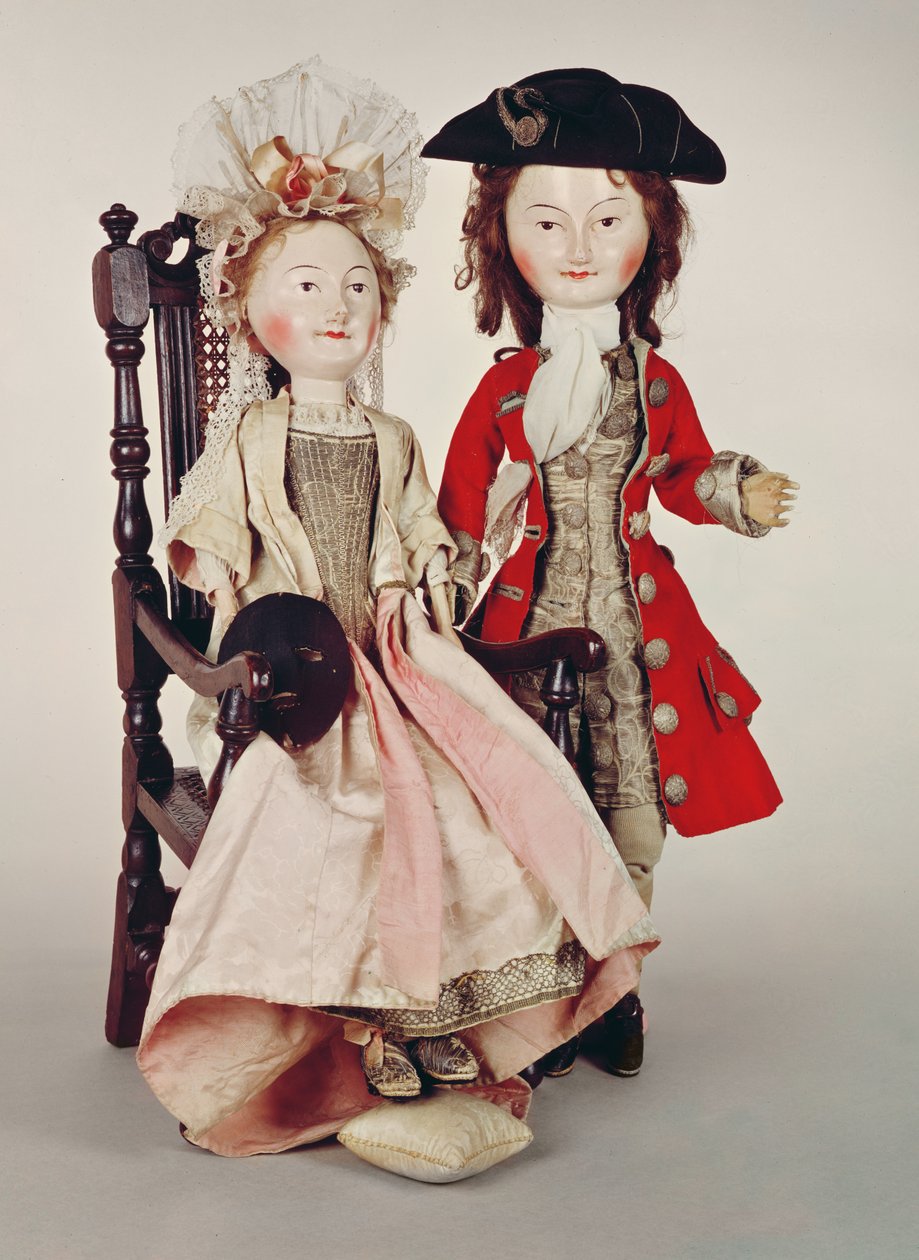 Lord og Lady Clapham, trædukker lavet i William og Mary-perioden, slutningen af det 17., ca. 1680