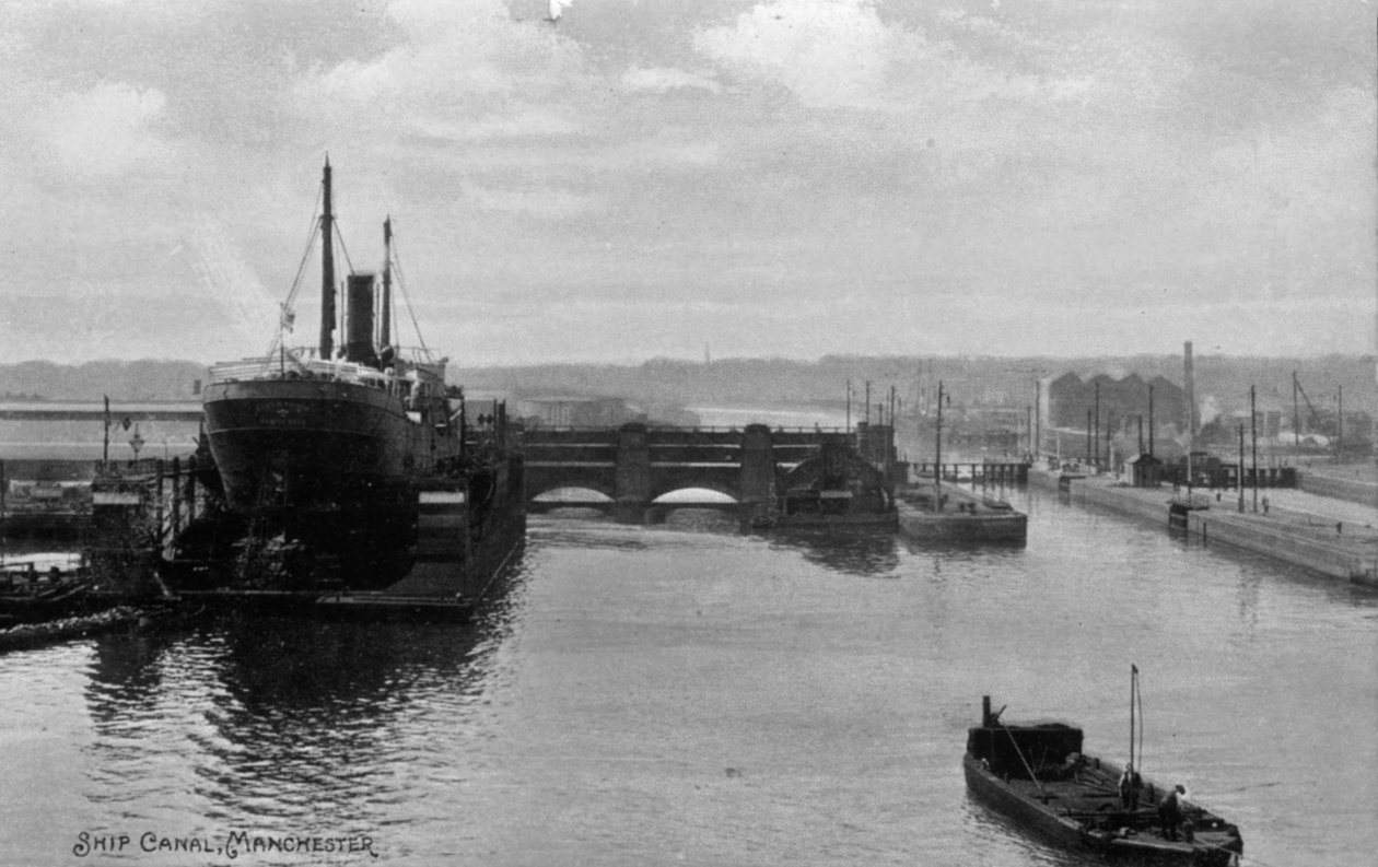 Manchester Ship Canal, ca.1910 af English School