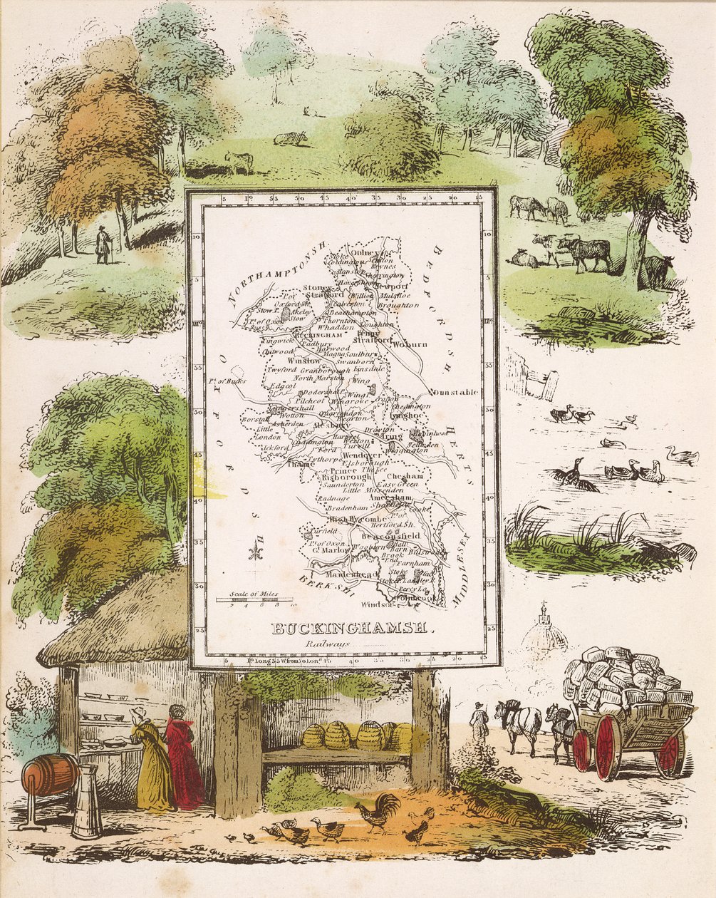 Kort over Buckinghamshire af English School