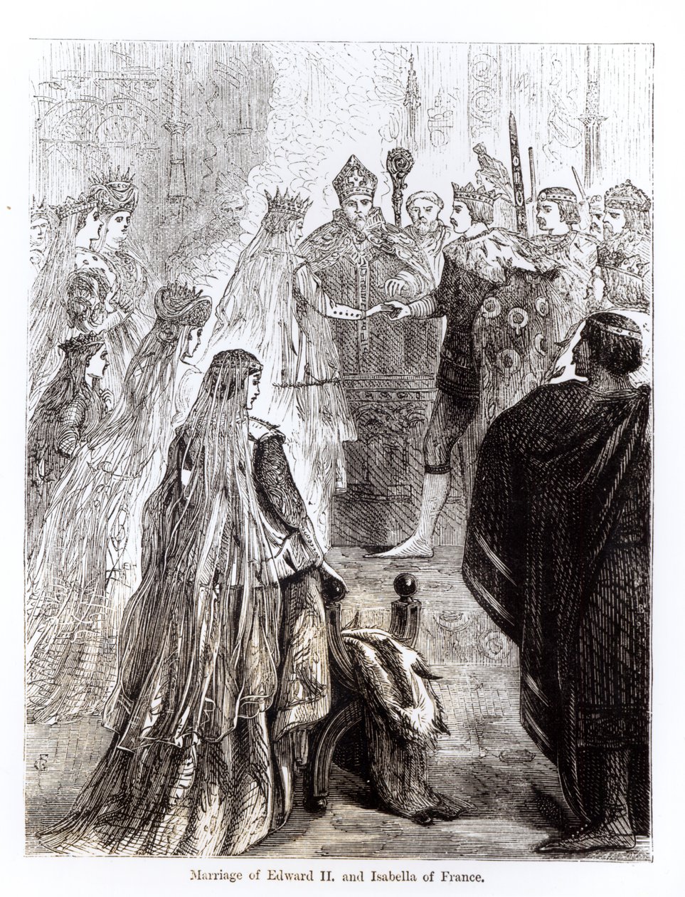 Ægteskab mellem Edward II (1284-1327) og Isabella af Frankrig (1292-1358) af English School
