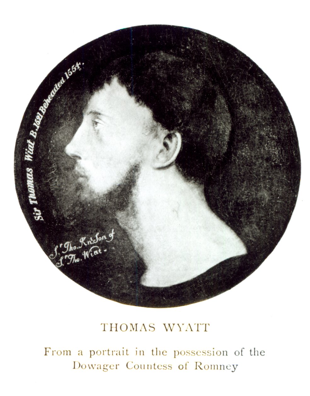 Medaljonportræt af Sir Thomas Wyatt den Yngre (ca.1521-54) af English School