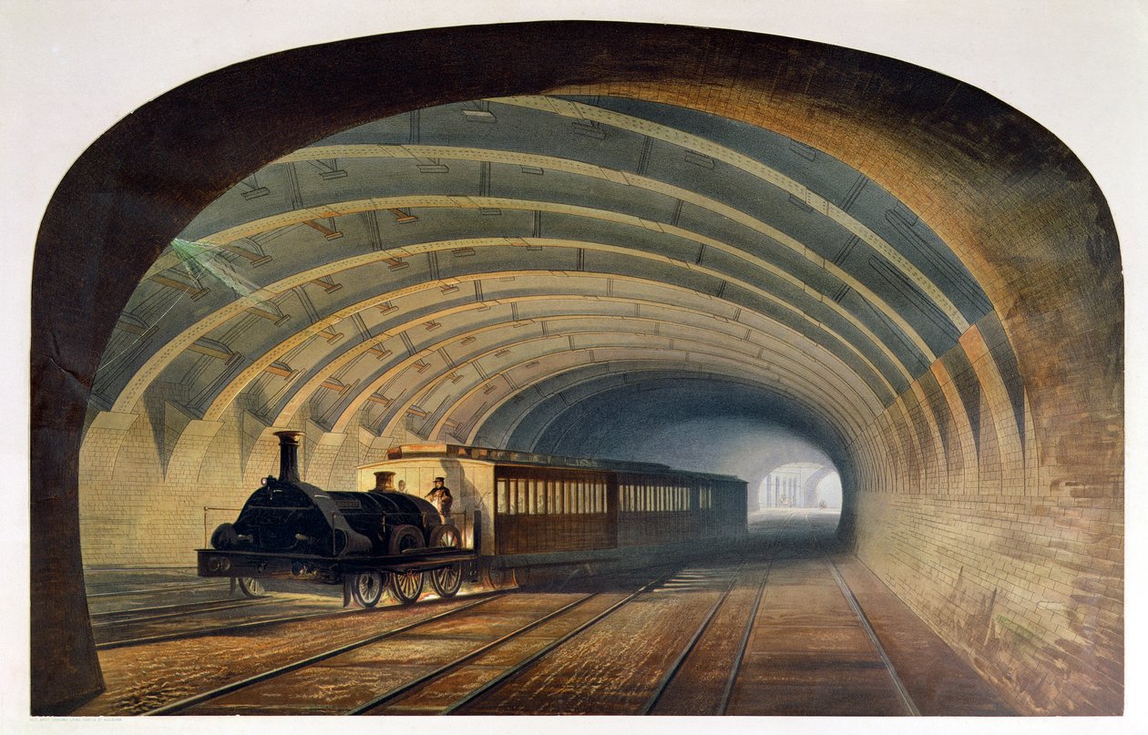 Metropolitan Railway, Praed St., Paddington, af Kell Bros, 1860 (tryk) af English School