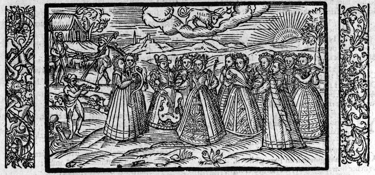 April måned, fra "The Shepheardes Calender" af Edmund Spenser (1552-1599), faksimile af original udgivet i 1579 af English School