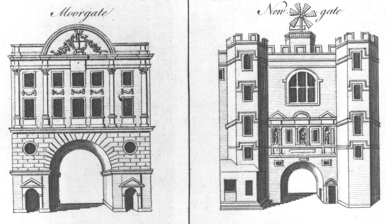 Moorgate og Newgate af English School