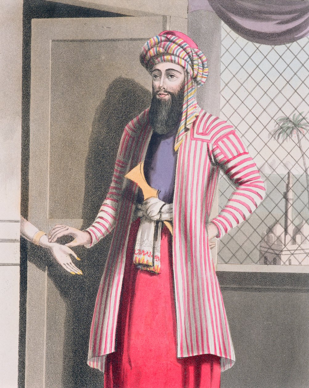 Muslimsk læge (syrisk) tager puls på kvindepatient, 1820