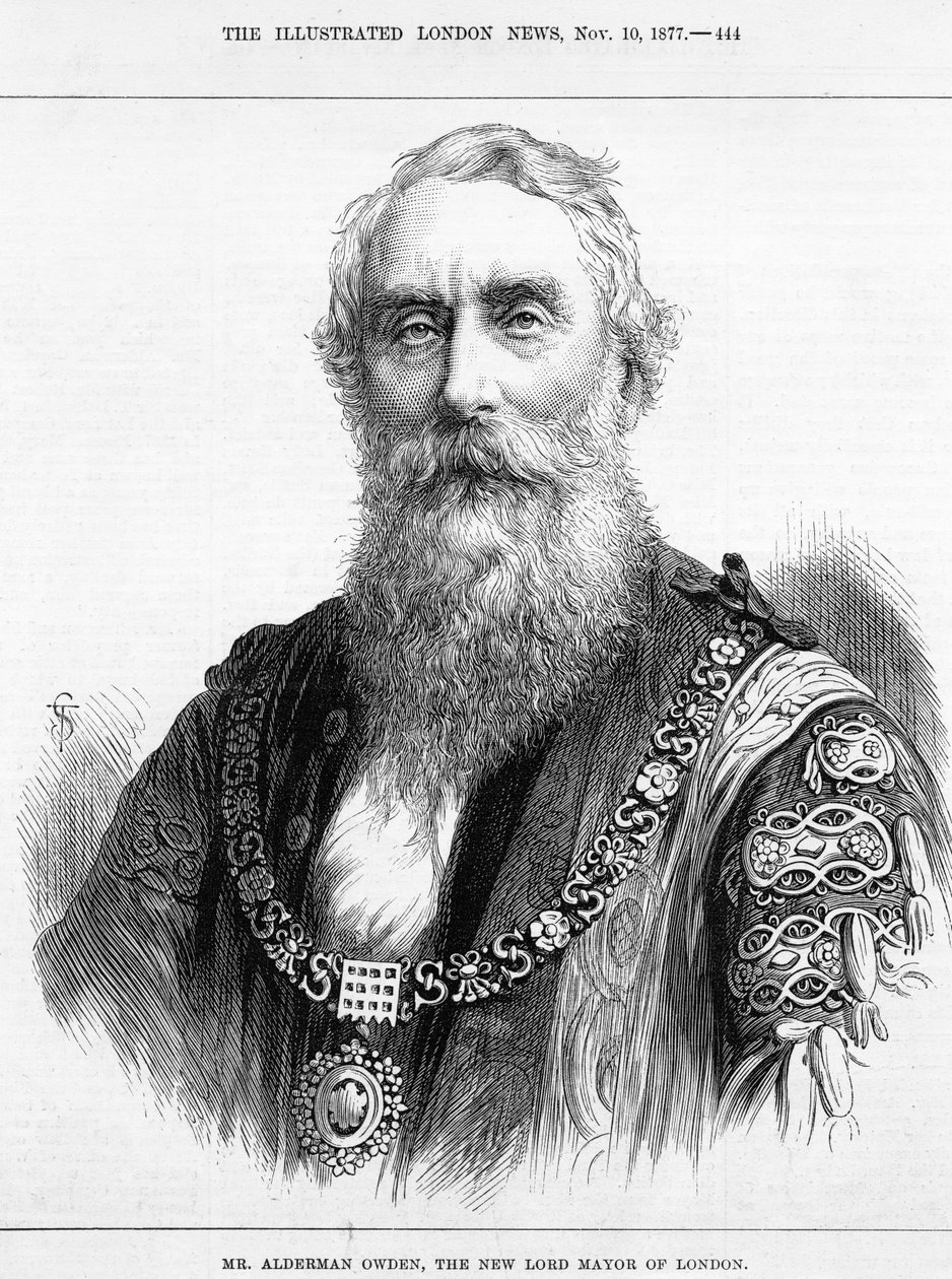 Mr. Alderman Owden, den nye overborgmester i London, illustration fra 