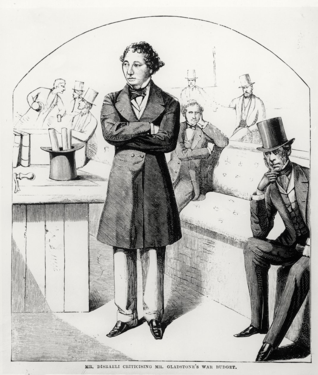 Hr. Disraeli kritiserer hr. Gladstones krigsbudget ca. 1853-54 af English School