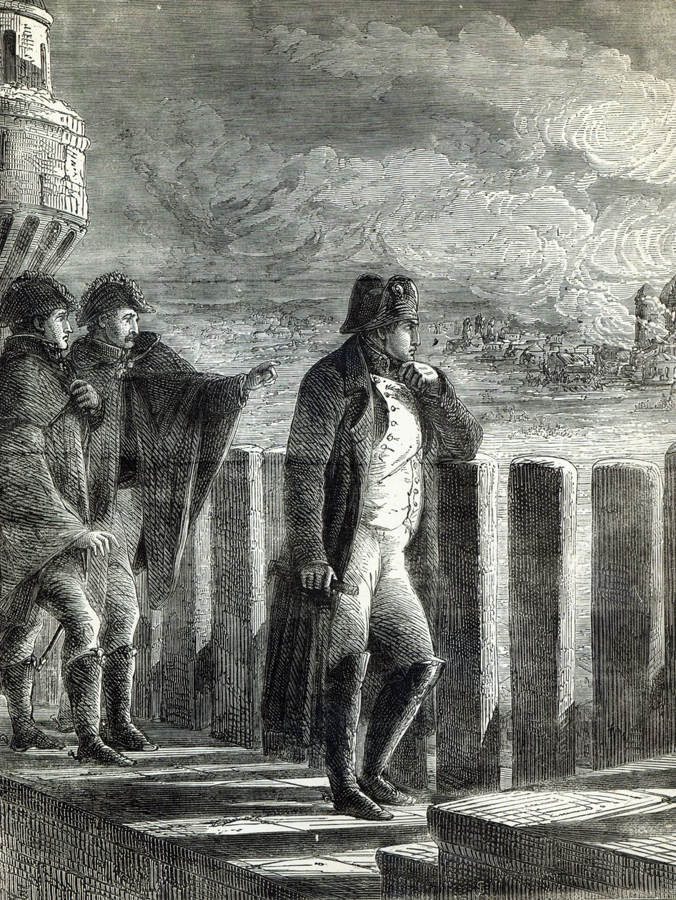 Napoleon ser branden i Moskva i 1812 af English School