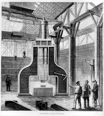 Nasmyths Steam Hammer, 1871 af English School