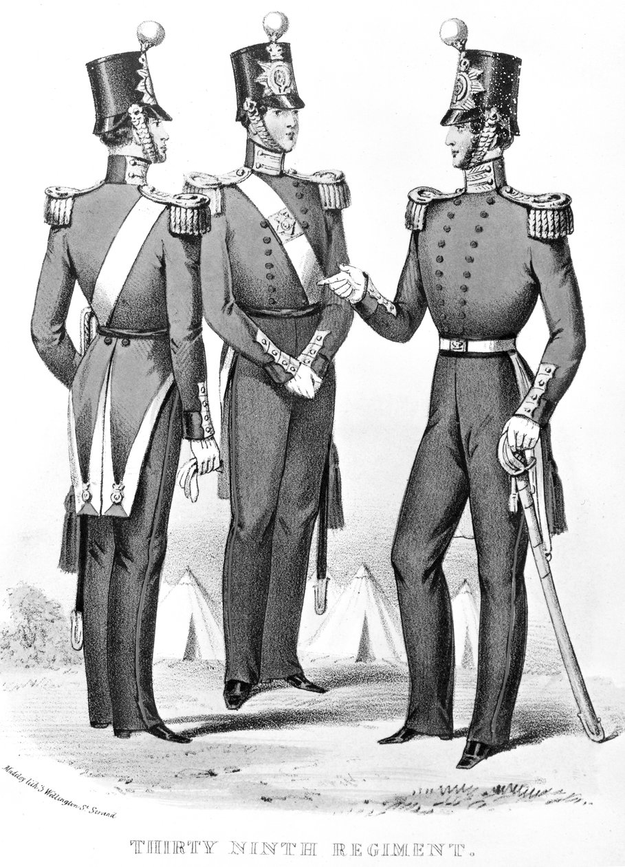 Old 54th Foot (2nd Battalion Dorset Regiment) tidligt i det 19. århundrede af English School