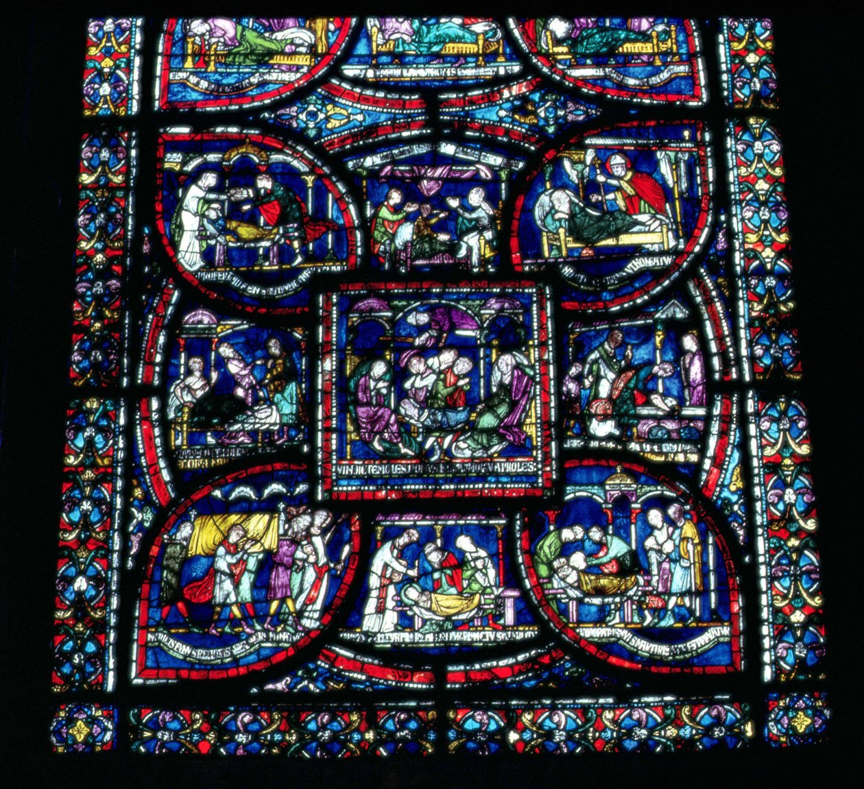 Et af Healing Miracle-vinduerne ved katedralen (farvet glas) af English School