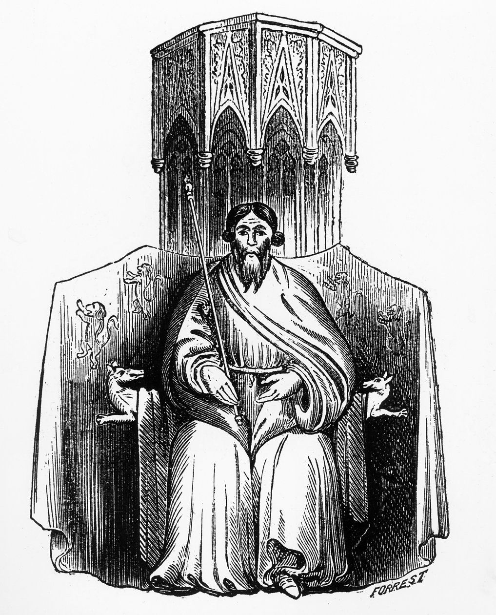 Owen Glendower (1359-1416) fra sit segl, indgraveret i 