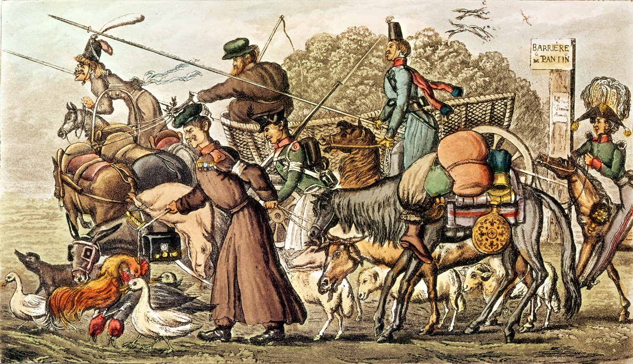 En del af de allierede på vej ind i Paris, 1814. Det russiske kontingent, kosakker og plyndring af English School