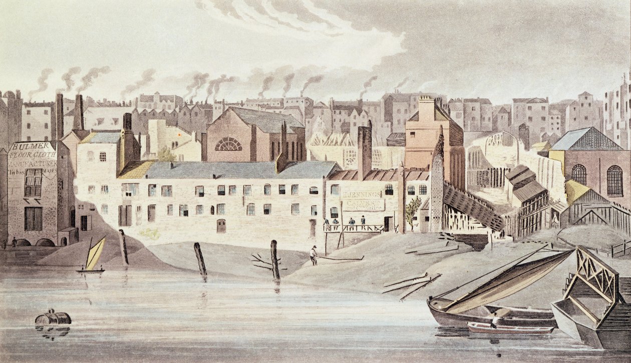 En del af Savoyens ruiner, 1816 (farvegravering) af English School