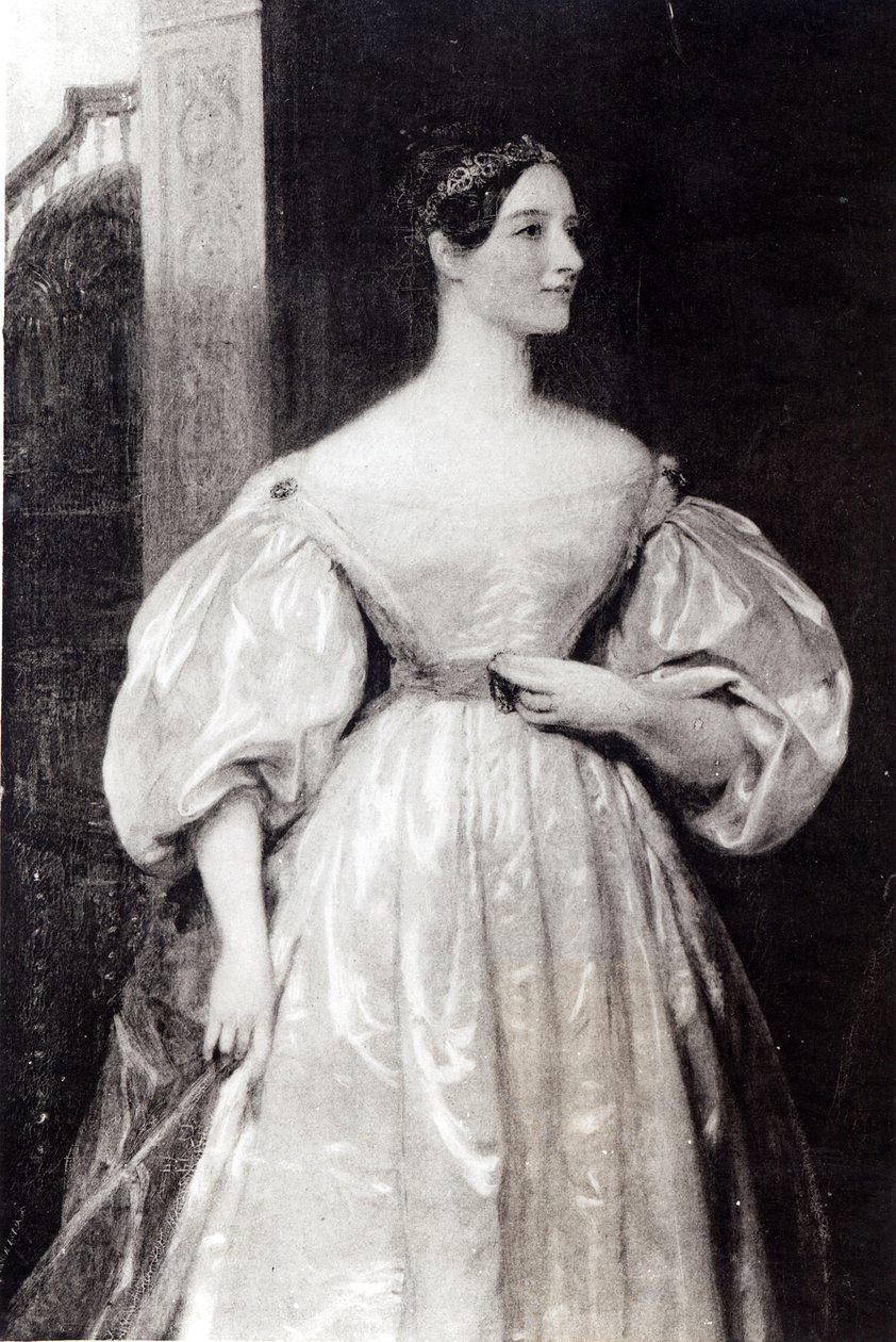 Portræt af Augusta Ada Byron (1815-52) grevinde af Lovelace af English School