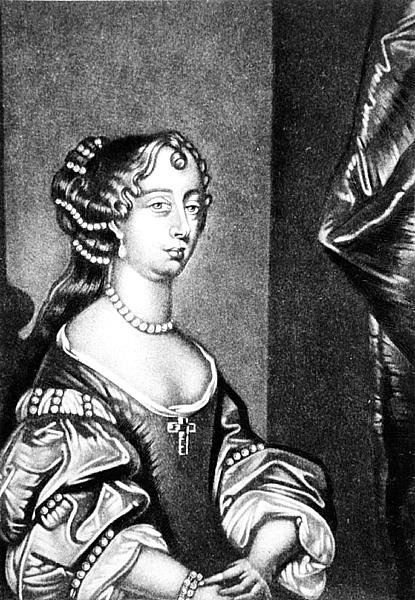 Portræt af Barbara Villiers, hertuginde af Cleveland (1641-1709) indgraveret af Robert Dunkarton (1744-c.1817) fra Illustrious Characters in British History (mezzotint) af English School