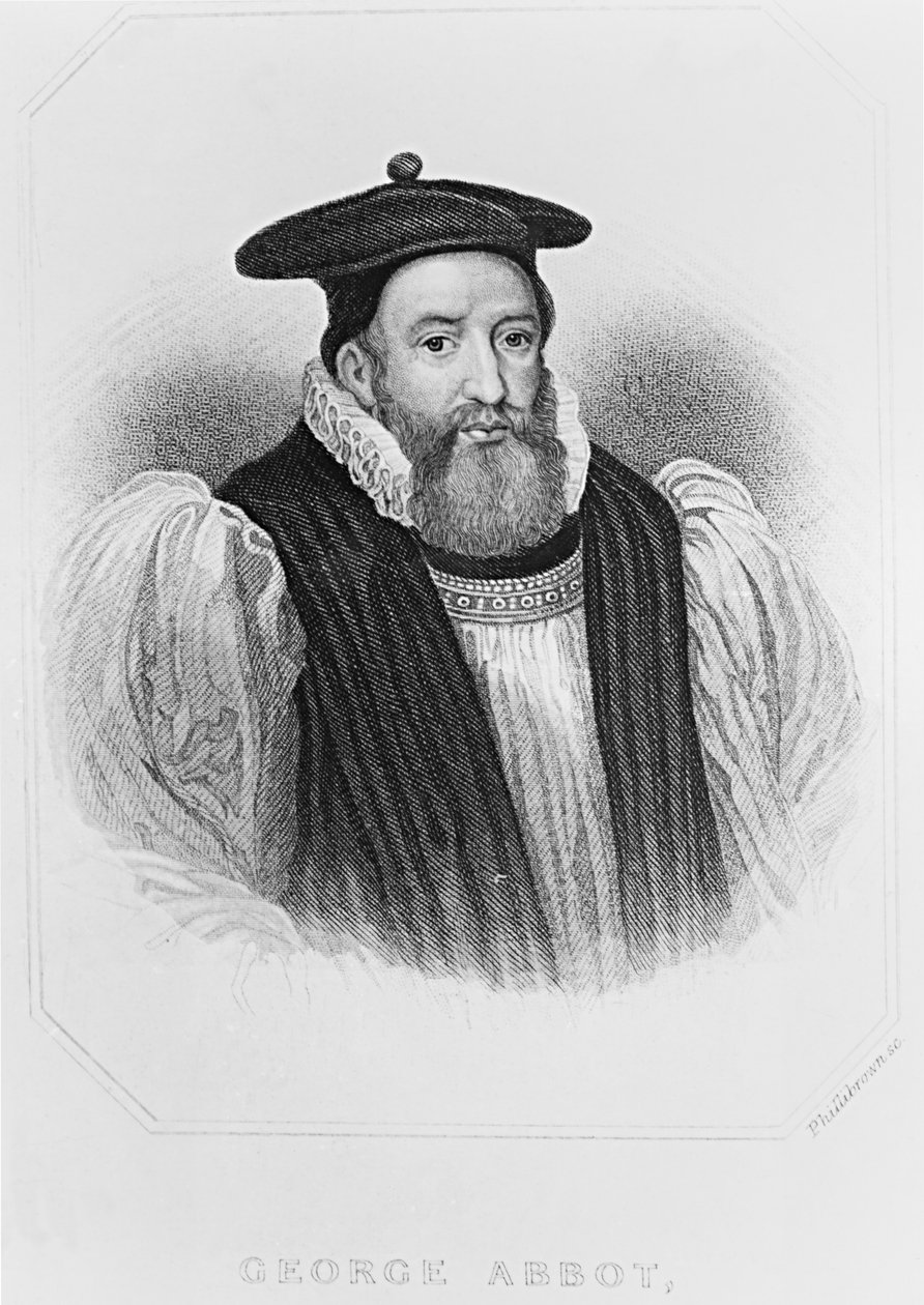 Portræt af George Abbed (1562-1633) Ærkebiskop af Canterbury, fra 
