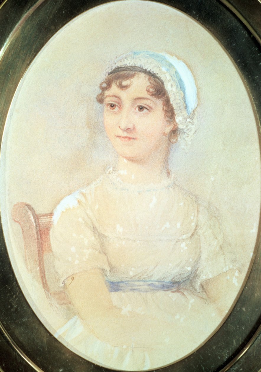Portræt af Jane Austen (1775-1817) af English School