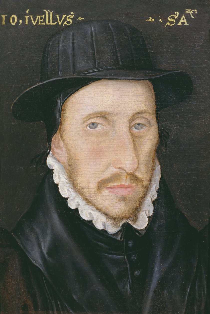 Portræt af John Jewell (1522-71) stipendiat ved Corpus Christi College, Oxford og biskop af Salisbury af English School