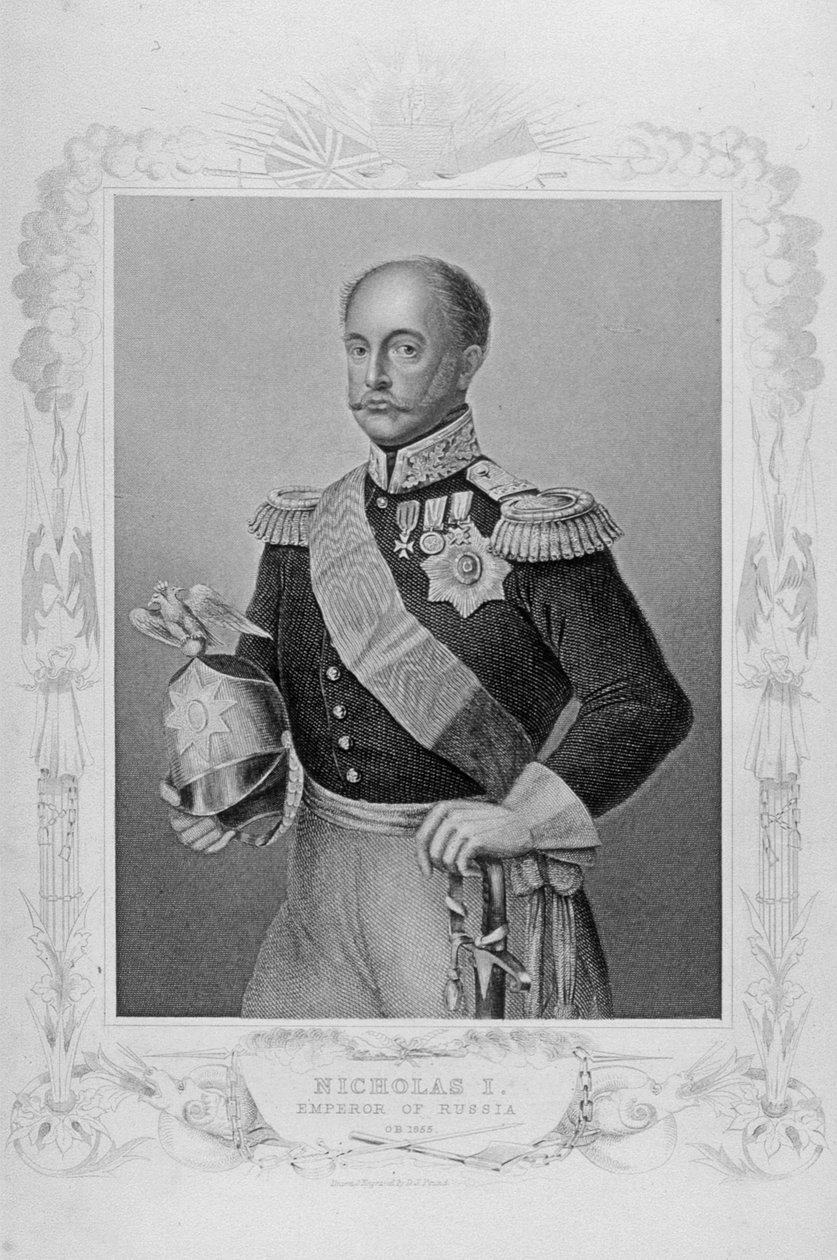 Portræt af Nikolaj I, Ruslands kejser (1796-1855) af English School