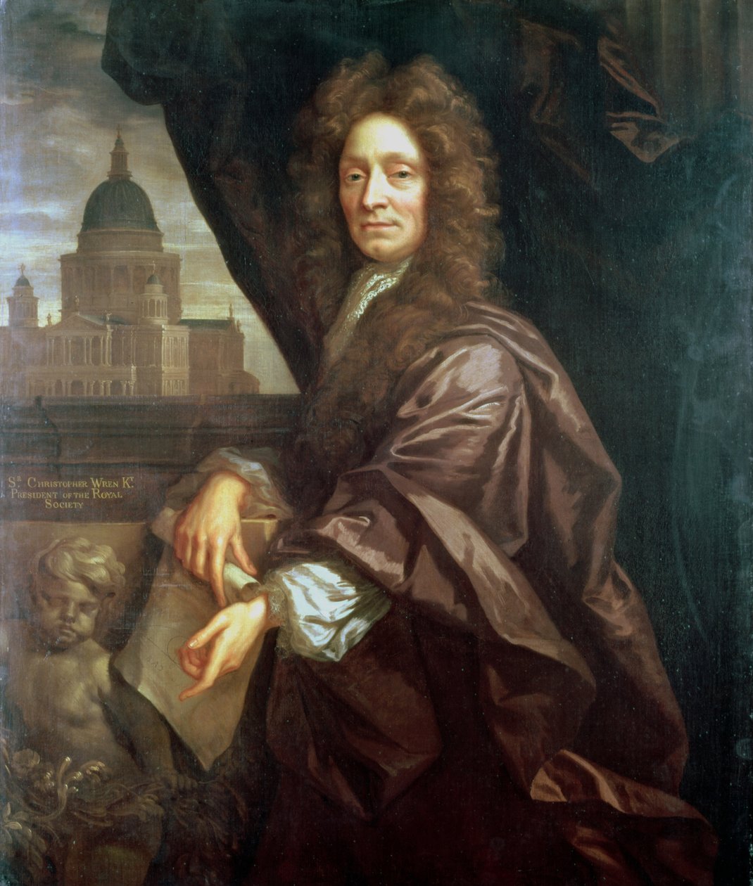 Portræt af Sir Christopher Wren af English School
