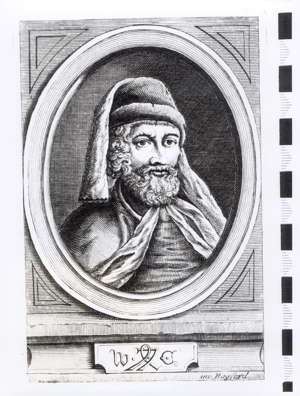 Portræt af William Caxton (ca. 1422-91) og hans trykkerimærke af English School