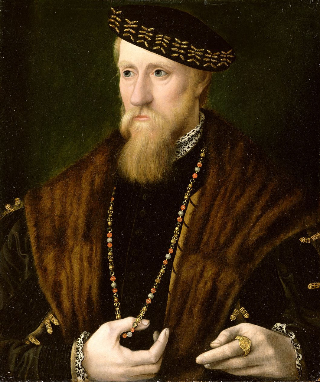 Portræt af en gentleman, traditionelt anset for at være Edward Seymour, 1. jarl af Hertford og hertug af Somerset (ca. 1506-52) (panel) af English School
