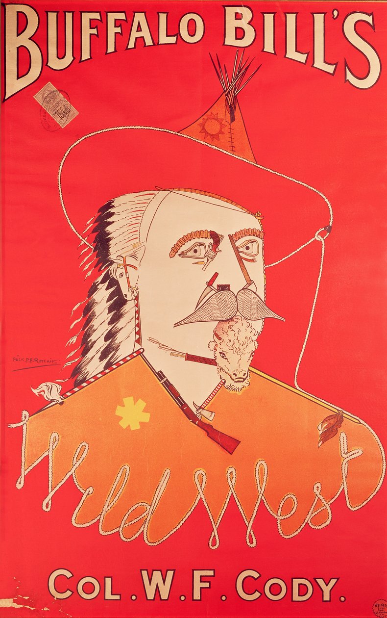 Plakat, der reklamerer for Buffalo Bill