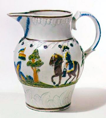 Prattware kande og tevogn, ca.1790-95 (keramik) af English School