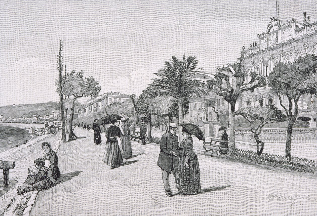 Promenade des Anglais, Nice, Frankrig, fra 