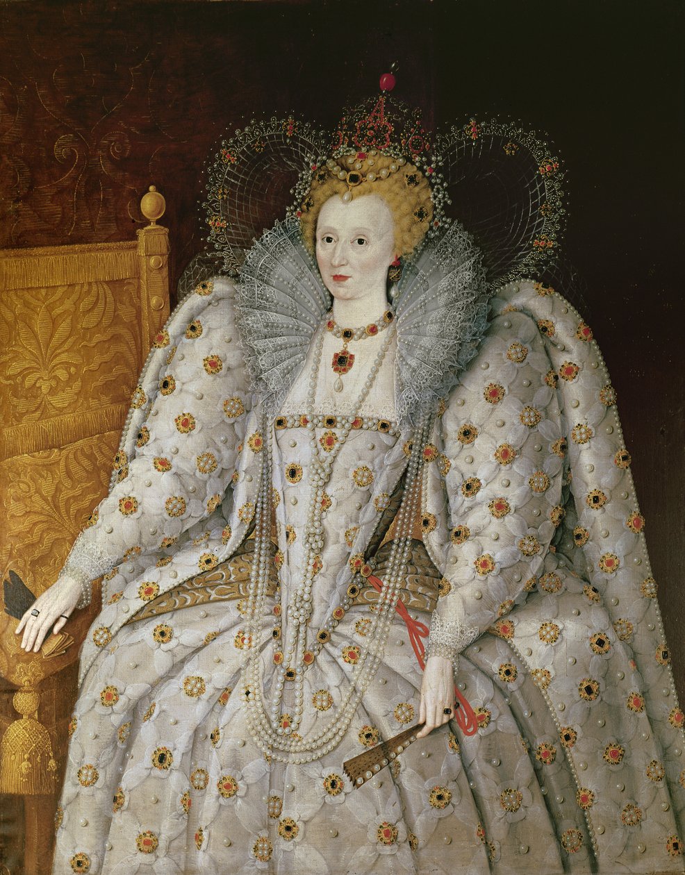 Dronning Elizabeth I af England og Irland (1533-1603) af English School