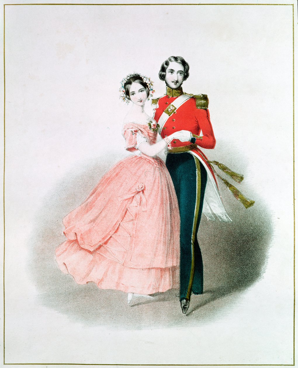 Dronning Victoria (1819-1901) og Prins Albert danser (1819-61) af English School