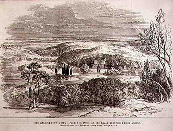 Reinhardsbrunn, Gotha, fra en tegning af Hans Kongelige Højhed Prins Albert, fra The Illustrated London News, 19. juni 1886 af English School