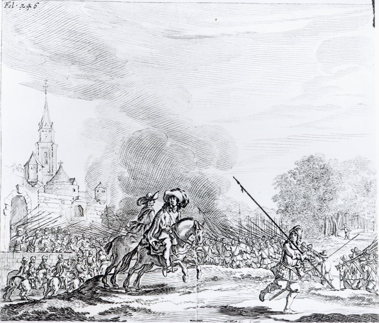 Retræte fra slaget ved Worcester, 3. september 1651 af English School