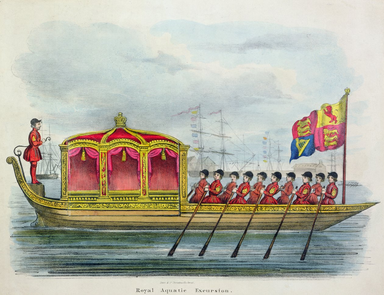 Royal Aquatie Excursion (farvegravering) af English School
