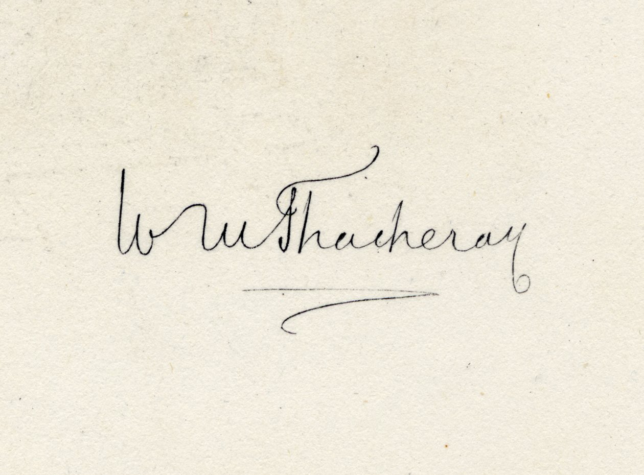 Signatur af William Makepeace Thackeray (1811-63) af English School