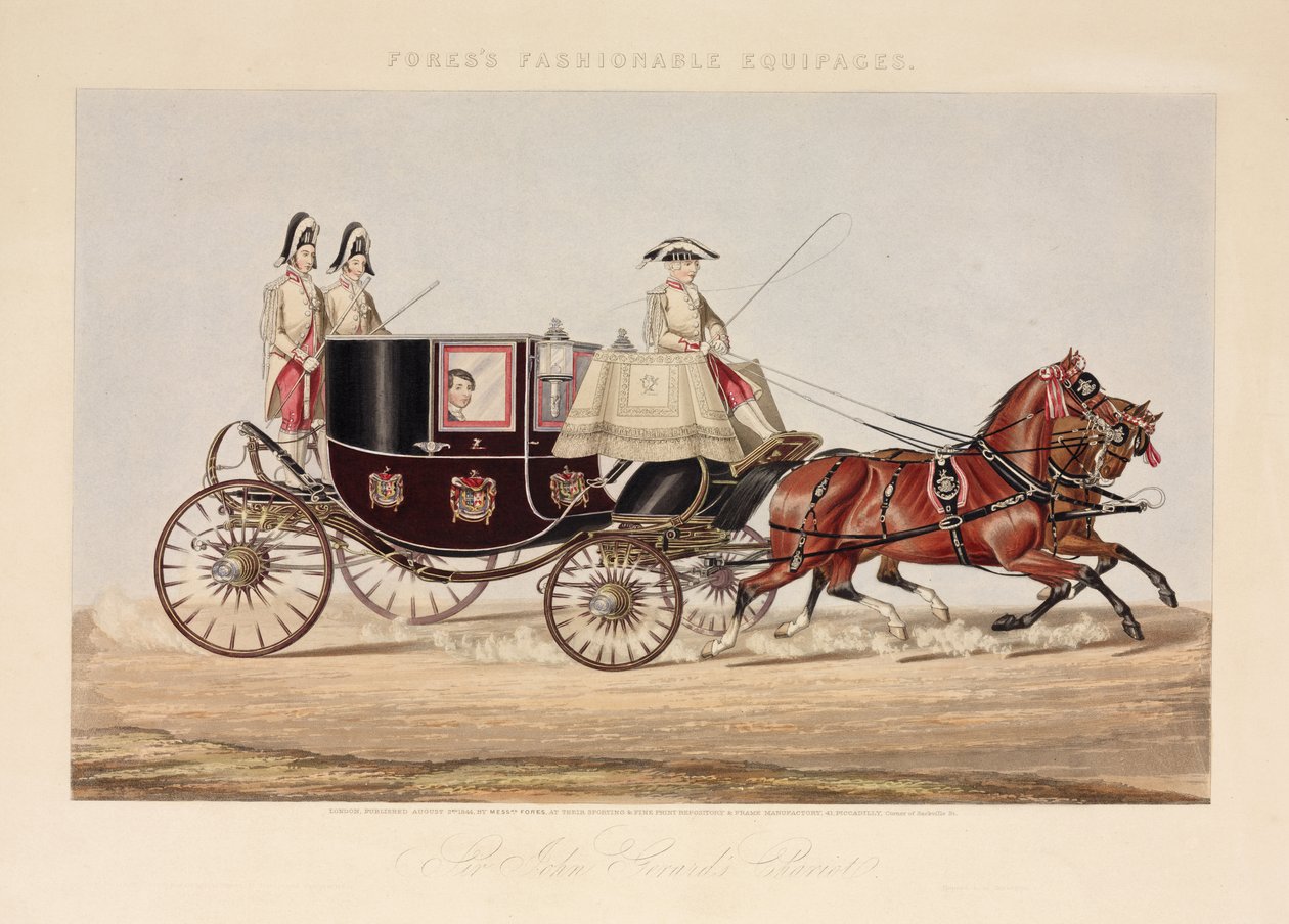 Sir John Gerards Chariot, fra Fores Fashionable Equipages, udgivet i London, 1844 af English School