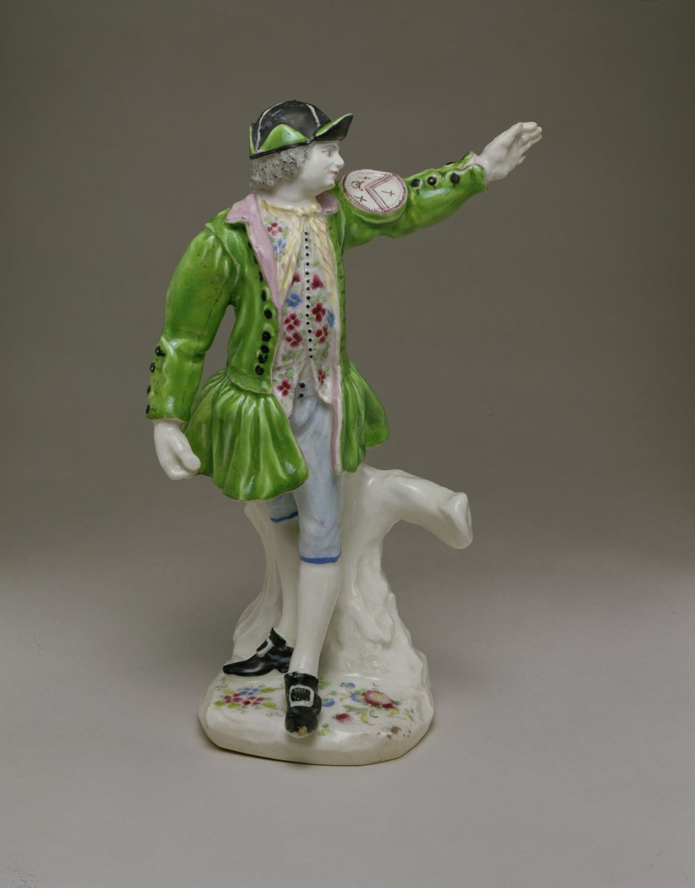 Soft-paste figur af en Thames vandmand malet med emalje, ca. 1753-55 (keramik) af English School